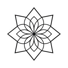 mandala square composition radial vector line art