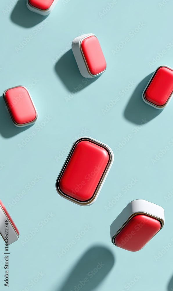 Poster Minimalist Tech Scatter Dynamic Digital Devices with Vibrant Notification Design - Innovative Connectivity and Modern Communication Aesthetic for Creative Professionals