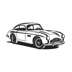 silhouette of an old car