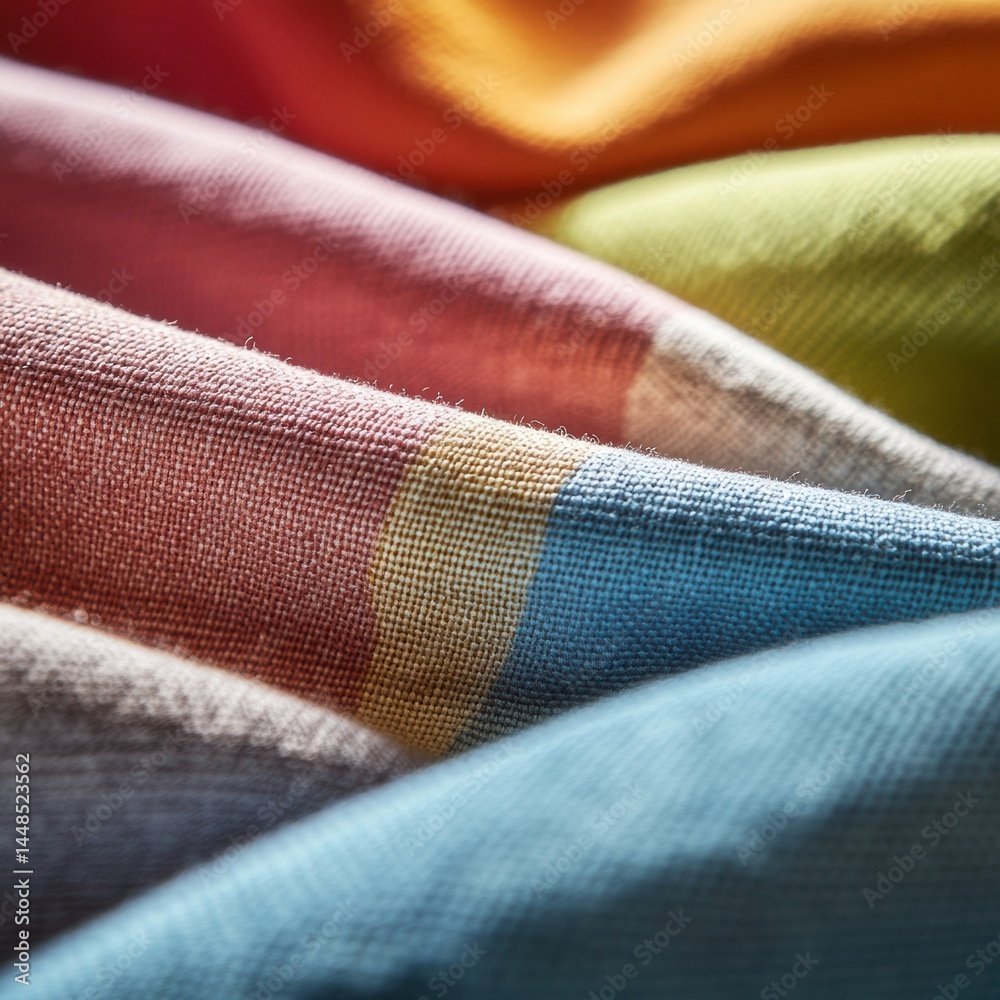 Poster chromatic textural harmony sustainable fabric palette exploring earthy color blocking - next-gen eco