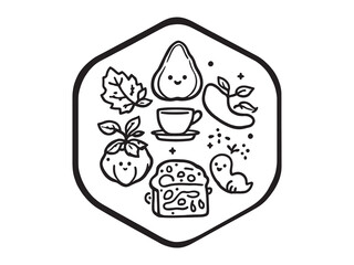 Compost line art icon sustainable nature recycling process