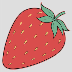 Obraz premium Strawberry Fruit Vector | Fresh and Juicy Fruit Illustration