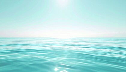 Obraz premium Tranquil ocean waves serene seascape digital image coastal environment wide-angle perspective calmness and reflection