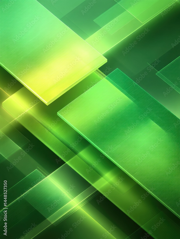 Poster eco-futuristic digital gradient dynamic green tech visualization for next-gen design, sustainability