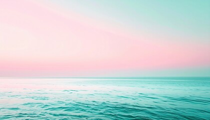 Naklejka premium Tranquil ocean view at sunrise coastal landscape seascape photography serene environment dreamy aesthetic