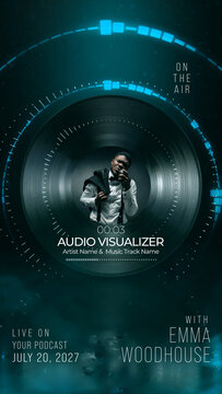 Vertical Vinyl Records Audio Visualizer