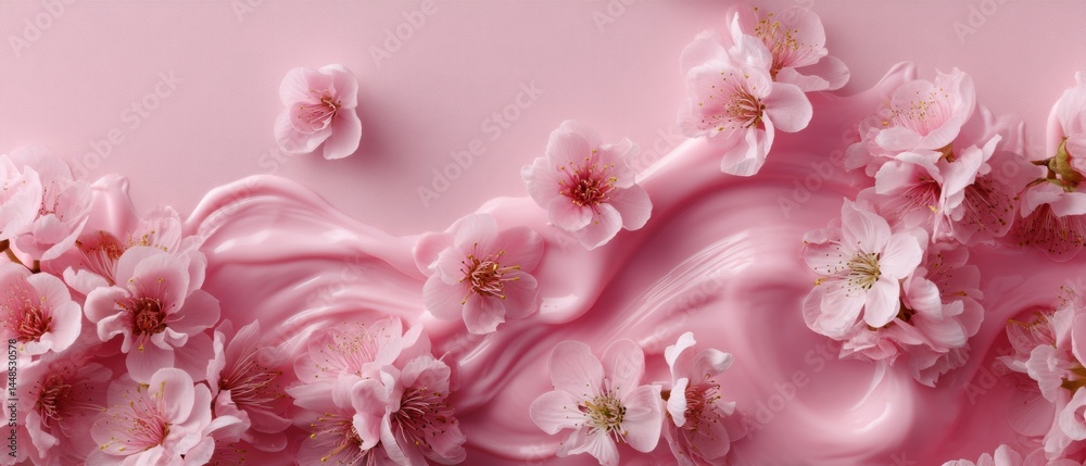Leinwandbilder ethereal sakura flow avant-garde sensory design exploring liquid aesthetics and spring awakening in 