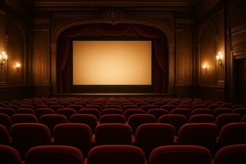 Fototapeta premium Elegant Historic Theater Interior with Cozy Ambience