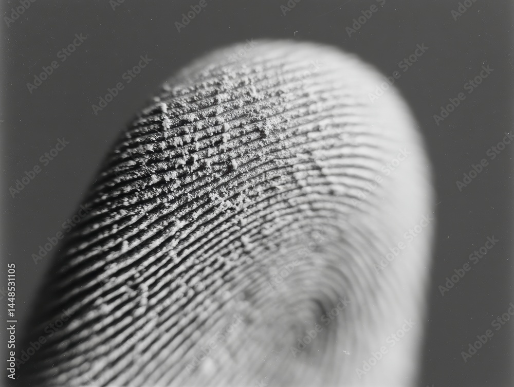 Leinwandbilder Cutting-Edge Biometric Security Hyper-Detailed Fingerprint Macro Revealing Identity Tech, Cybersecurity Innovation, and Digital Authentication Precision
