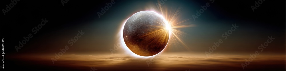 Poster celestial spectacle ultra-hd solar eclipse visualization - immersive astronomical documentary captur