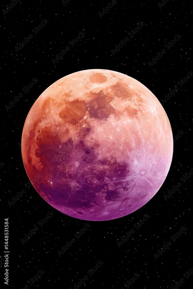 Poster celestial spectacle immersive blood moon eclipse visualization - astronomical precision for scientif