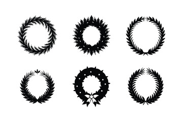 Christmas wreath silhouette vector  Bundle 