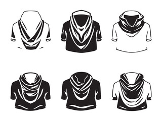 Cowl Neck line art icon elegant silhouette fashion symbol