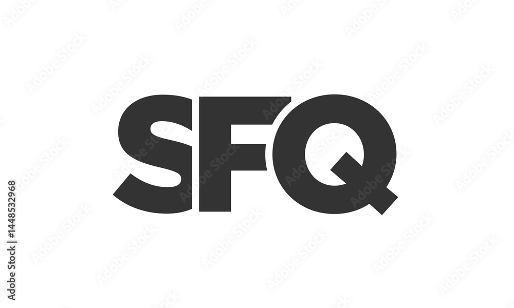 Poster SFQ logo design template with strong and modern bold text. Initial based vector logotype featuring simple and minimal typography. Trendy company identity.