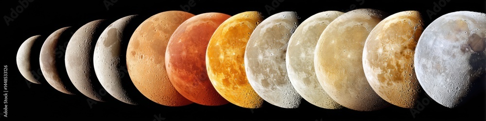 Fototapete lunar metamorphosis next-gen astronomy visual guide to celestial dynamics - immersive space science 