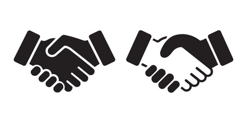 Handshake vector icon silhouette, Handshake icon vector art illustration on white background