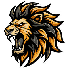 Obraz premium Powerful Roaring Animal Head Emblem