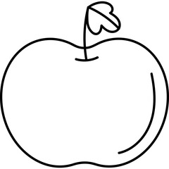 Fresh and Juicy Apple in a Minimalist kawaii Flat Style
