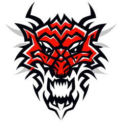 Powerful Roaring Animal Head Emblem