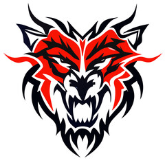 Powerful Roaring Animal Head Emblem