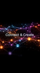 Obraz premium Networked Ideas: Connect and Create - Symbolizing connection, collaboration, innovation, growth, and community through a network of glowing lines