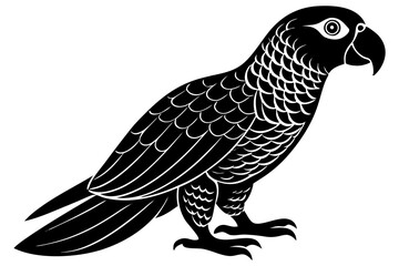 Cute Bird Vector Line Art Illustration – Clipart, Logo Icon, Black and White Bird Drawing