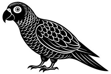 Cute Bird Vector Line Art Illustration – Clipart, Logo Icon, Black and White Bird Drawing