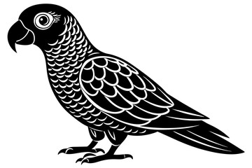 Cute Bird Vector Line Art Illustration – Clipart, Logo Icon, Black and White Bird Drawing
