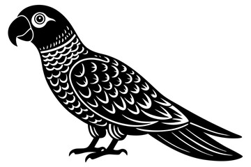 Cute Bird Vector Line Art Illustration – Clipart, Logo Icon, Black and White Bird Drawing