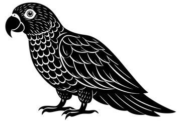Cute Bird Vector Line Art Illustration – Clipart, Logo Icon, Black and White Bird Drawing