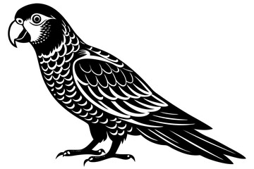 Cute Bird Vector Line Art Illustration – Clipart, Logo Icon, Black and White Bird Drawing