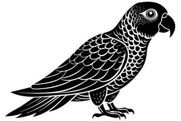 Cute Bird Vector Line Art Illustration – Clipart, Logo Icon, Black and White Bird Drawing