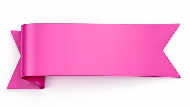 pink ribbon isolated on white background. 3d render image