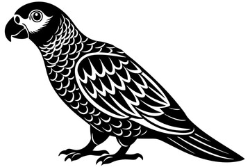 Cute Bird Vector Line Art Illustration – Clipart, Logo Icon, Black and White Bird Drawing