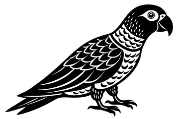 Cute Bird Vector Line Art Illustration – Clipart, Logo Icon, Black and White Bird Drawing