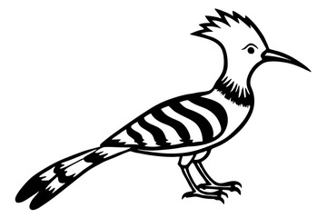 Cute Bird Vector Line Art Illustration – Clipart, Logo Icon, Black and White Bird Drawing