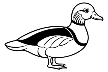 Obraz premium Cute Bird Vector Line Art Illustration – Clipart, Logo Icon, Black and White Bird Drawing