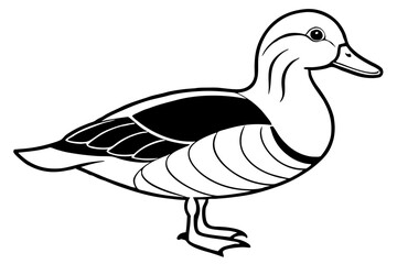 Cute Bird Vector Line Art Illustration – Clipart, Logo Icon, Black and White Bird Drawing