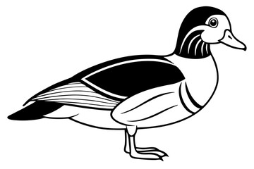 Cute Bird Vector Line Art Illustration – Clipart, Logo Icon, Black and White Bird Drawing
