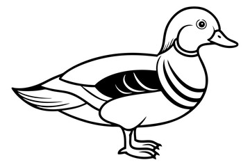 Cute Bird Vector Line Art Illustration – Clipart, Logo Icon, Black and White Bird Drawing