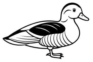 Cute Bird Vector Line Art Illustration – Clipart, Logo Icon, Black and White Bird Drawing