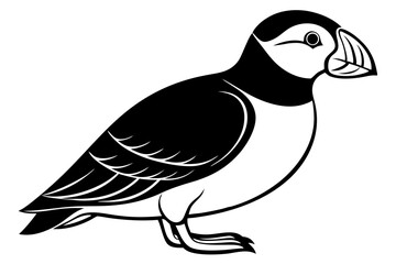 Cute Bird Vector Line Art Illustration – Clipart, Logo Icon, Black and White Bird Drawing