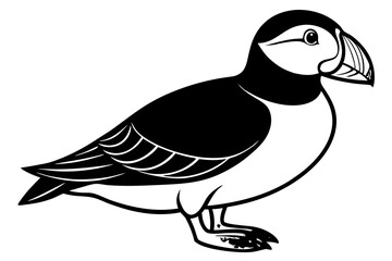 Cute Bird Vector Line Art Illustration – Clipart, Logo Icon, Black and White Bird Drawing