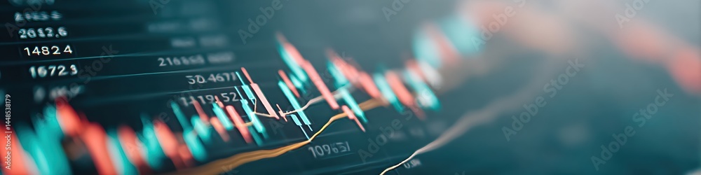 Aufkleber Quantum Financial Analytics Immersive AI-Powered Trading Visualization with Dynamic Candlestick Patterns and Machine Learning Performance Metrics for Next-Gen Investors