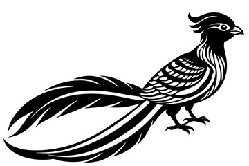 Cute Bird Vector Line Art Illustration – Clipart, Logo Icon, Black and White Bird Drawing