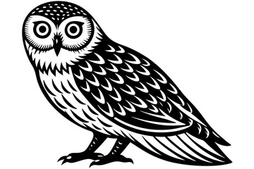 Cute Bird Vector Line Art Illustration – Clipart, Logo Icon, Black and White Bird Drawing