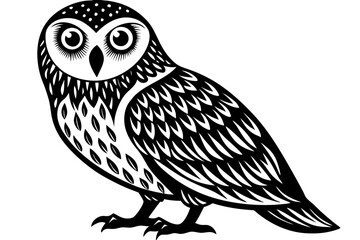 Cute Bird Vector Line Art Illustration – Clipart, Logo Icon, Black and White Bird Drawing