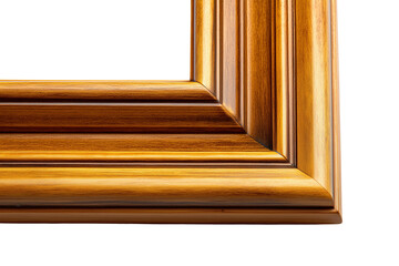 Fototapeta premium Decorative Wooden Window Frame with Intricate Edge Design in Polished Finish Isolated on transparent Background