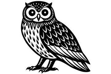 Cute Bird Vector Line Art Illustration – Clipart, Logo Icon, Black and White Bird Drawing