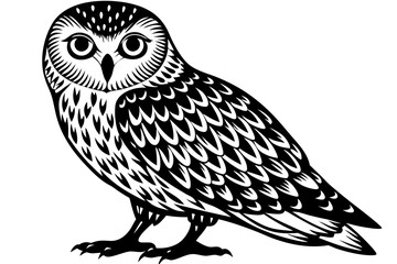Cute Bird Vector Line Art Illustration – Clipart, Logo Icon, Black and White Bird Drawing